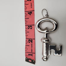 Load image into Gallery viewer, 18K ITALIAN WHITE GOLD PLATED CHUNKY KEY PENDEANT