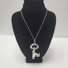Load image into Gallery viewer, 18K ITALIAN WHITE GOLD PLATED CHUNKY KEY PENDEANT