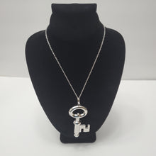 Load image into Gallery viewer, 18K ITALIAN WHITE GOLD PLATED CHUNKY KEY PENDEANT