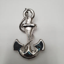 Load image into Gallery viewer, 18K ITALIAN WHITE GOLD PLATED CHUNKY SMALL ANCHOR PENDEANT