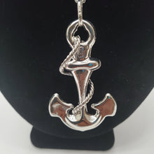 Load image into Gallery viewer, 18K ITALIAN WHITE GOLD PLATED CHUNKY SMALL ANCHOR PENDEANT