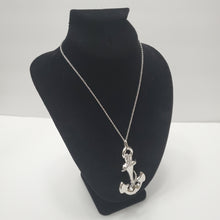 Load image into Gallery viewer, 18K ITALIAN WHITE GOLD PLATED CHUNKY SMALL ANCHOR PENDEANT