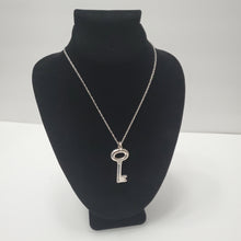 Load image into Gallery viewer, 18K WHITE GOLD PLATED STAINLESS STEEL KEY PENDEANT