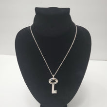 Load image into Gallery viewer, 18K WHITE GOLD PLATED STAINLESS STEEL KEY PENDEANT