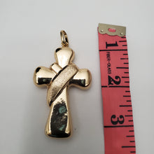 Load image into Gallery viewer, 18K BRAZILIAN GOLD PLATED CHUNKY CROSS PENDANT