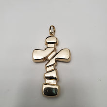 Load image into Gallery viewer, 18K BRAZILIAN GOLD PLATED CHUNKY CROSS PENDANT