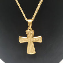 Load image into Gallery viewer, 18K GOLD PLATED STAINLESS STEEL CROSS PENDANT