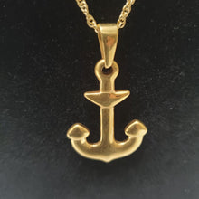 Load image into Gallery viewer, 18K GOLD PLATED STAINLESS STEEL SMALL ANCOR PENDANT