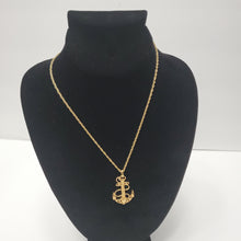 Load image into Gallery viewer, 18K BRAZILIAN GOLD PLATED SMALL ANCHOR PENDANT & Tiny Necklace