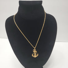 Load image into Gallery viewer, 18K BRAZILIAN GOLD PLATED SMALL ANCHOR PENDANT & Tiny Necklace