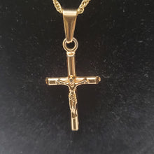 Load image into Gallery viewer, 18K BRAZILIAN GOLD PLATED SMALL CROSS PENDEANT