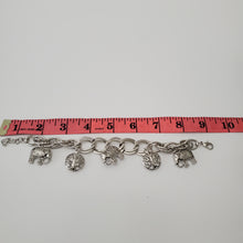 Load image into Gallery viewer, 18K ITALIAN WHITE GOLD PLATED ELEPHANT CHARM  BRACELET