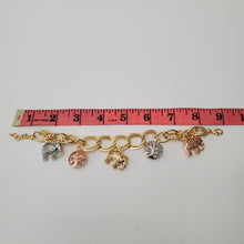 Load image into Gallery viewer, 18K ITALIAN GOLD PLATED 3 TONE BALL AND ELEPHANT BALL BRACELET