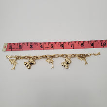 Load image into Gallery viewer, 18K ITALIAN GOLD PLATED TEDDY AND FISH CHARM BRACELET