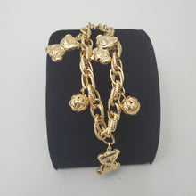 Load image into Gallery viewer, 18K ITALIAN GOLD PLATED TEDDY AND BALL CHARM BRACELET