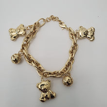 Load image into Gallery viewer, 18K ITALIAN GOLD PLATED TEDDY AND BALL CHARM BRACELET