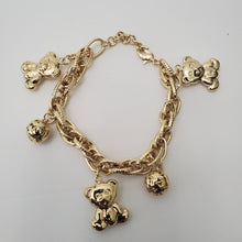 Load image into Gallery viewer, 18K ITALIAN GOLD PLATED TEDDY AND BALL CHARM BRACELET