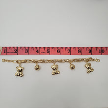 Load image into Gallery viewer, 18K ITALIAN GOLD PLATED TEDDY AND BALL CHARM BRACELET