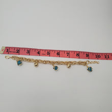 Load image into Gallery viewer, 18K ITALIAN GOLD PLATED TURQUOISE BLUE BALL CHARM  BRACELET