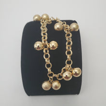 Load image into Gallery viewer, 18K ITALIAN GOLD PLATED BALL CHARM BRACELET