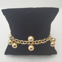 Load image into Gallery viewer, 18K ITALIAN GOLD PLATED BALL CHARM BRACELET
