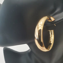 Load image into Gallery viewer, 18K ITALIAN GOLD PLATED BIG CURVED HOOP EARRINGS