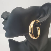 Load image into Gallery viewer, 18K ITALIAN GOLD PLATED BIG CURVED HOOP EARRINGS