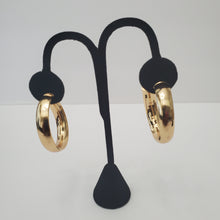 Load image into Gallery viewer, 18K ITALIAN GOLD PLATED BIG CURVED HOOP EARRINGS