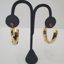 Load image into Gallery viewer, 18K ITALIAN GOLD PLATED BIG CURVED HOOP EARRINGS