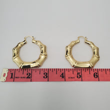 Load image into Gallery viewer, 8K ITALIAN GOLD PLATED BIG BAMBOO HOOP EARRINGS