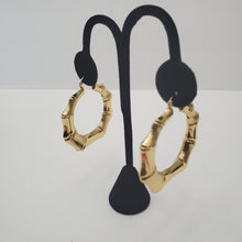 Load image into Gallery viewer, 8K ITALIAN GOLD PLATED BIG BAMBOO HOOP EARRINGS