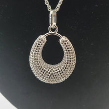 Load image into Gallery viewer, 18K  WHITE GOLD PLATED HOOP EARRING, NECKLACE AND PENDANT SET