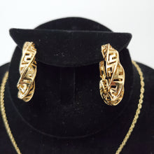 Load image into Gallery viewer, 18K ITALIAN GOLD PLATED HOOP EARRING, NECKLACE AND PENDANT SET