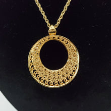 Load image into Gallery viewer, 18K ITALIAN GOLD PLATED HOOP EARRING, NECKLACE AND PENDANT SET