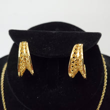 Load image into Gallery viewer, 18K ITALIAN GOLD PLATED HOOP EARRING, NECKLACE AND PENDANT SET