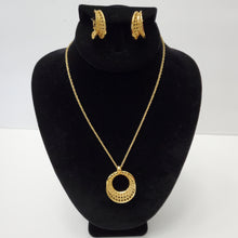 Load image into Gallery viewer, 18K ITALIAN GOLD PLATED HOOP EARRING, NECKLACE AND PENDANT SET