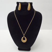 Load image into Gallery viewer, 18K ITALIAN GOLD PLATED HOOP EARRING, NECKLACE AND PENDANT SET