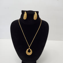 Load image into Gallery viewer, 18K ITALIAN GOLD PLATED HOOP EARRING, NECKLACE AND PENDANT SET