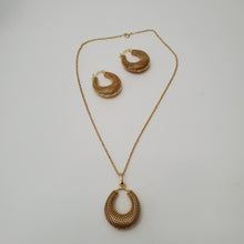 Load image into Gallery viewer, 18K ITALIAN GOLD PLATED HOOP EARRING, NECKLACE AND PENDANT SET