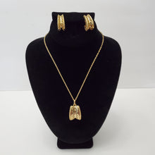 Load image into Gallery viewer, 18K ITALIAN GOLD PLATED HOOP EARRING, NECKLACE AND PENDANT SET