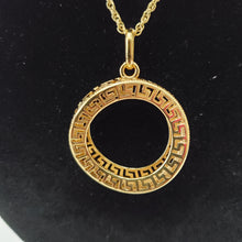 Load image into Gallery viewer, 18K ITALIAN GOLD PLATED HOOP EARRING, NECKLACE AND PENDANT SET