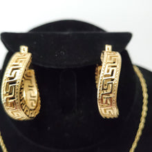 Load image into Gallery viewer, 18K ITALIAN GOLD PLATED HOOP EARRING, NECKLACE AND PENDANT SET