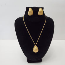 Load image into Gallery viewer, 18K ITALIAN GOLD PLATED CURVED EARRING, NECKLACE AND PENDANT SET