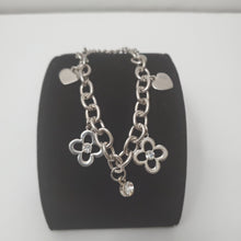 Load image into Gallery viewer, 18K ITALIAN WHITE GOLD PLATED CHARM BRACELET