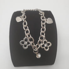 Load image into Gallery viewer, 18K ITALIAN WHITE GOLD PLATED CHARM BRACELET