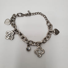 Load image into Gallery viewer, 18K ITALIAN WHITE GOLD PLATED CHARM BRACELET