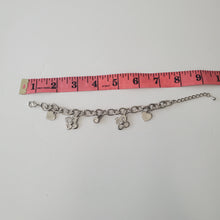 Load image into Gallery viewer, 18K ITALIAN WHITE GOLD PLATED CHARM BRACELET