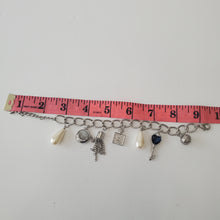 Load image into Gallery viewer, 18K ITALIAN WHITE GOLD PLATED CHARM BRACELET