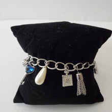 Load image into Gallery viewer, 18K ITALIAN WHITE GOLD PLATED CHARM BRACELET