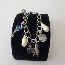 Load image into Gallery viewer, 18K ITALIAN WHITE GOLD PLATED CHARM BRACELET